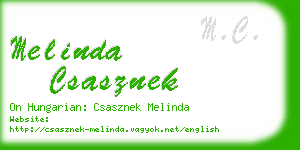 melinda csasznek business card